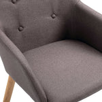 Dining Chairs 2 pcs Taupe Fabric and Solid Oak Wood