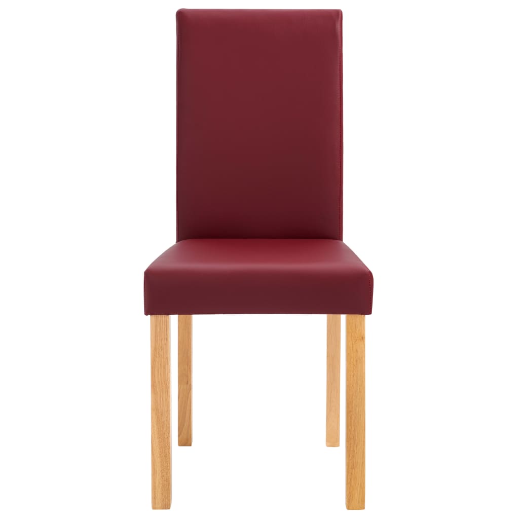 Dining Chairs 4 pcs Red Faux Leather