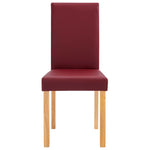 4 pcs Dining Chairs Red faux Leather