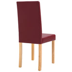 4 pcs Dining Chairs Red faux Leather