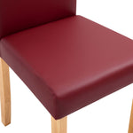 4 pcs Dining Chairs Red faux Leather