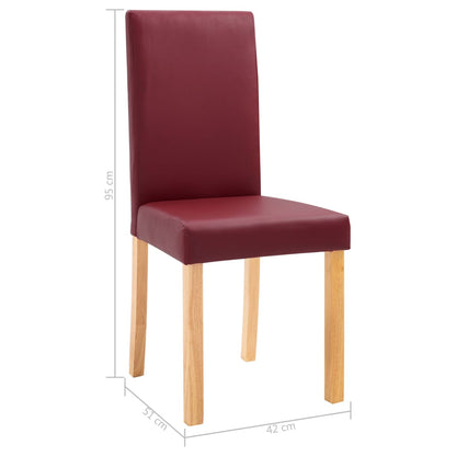 Dining Chairs 4 pcs Red Faux Leather