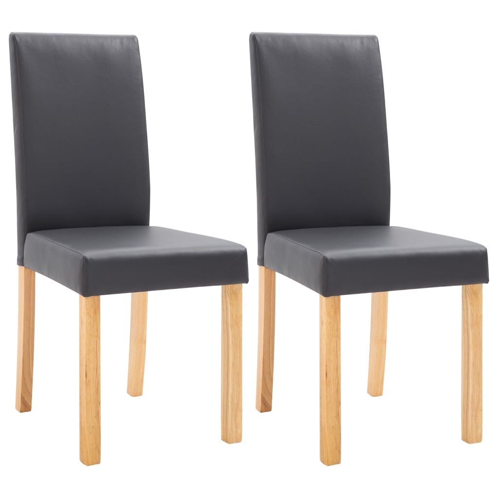 Dining Chairs 2 pcs Grey Faux Leather