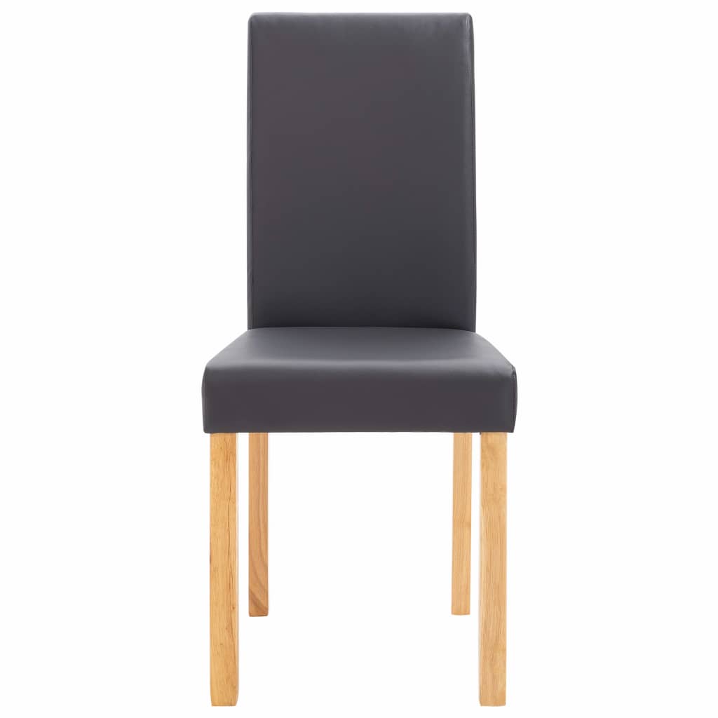 Dining Chairs 2 pcs Grey Faux Leather