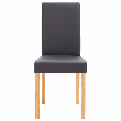 Dining Chairs 2 pcs Grey Faux Leather