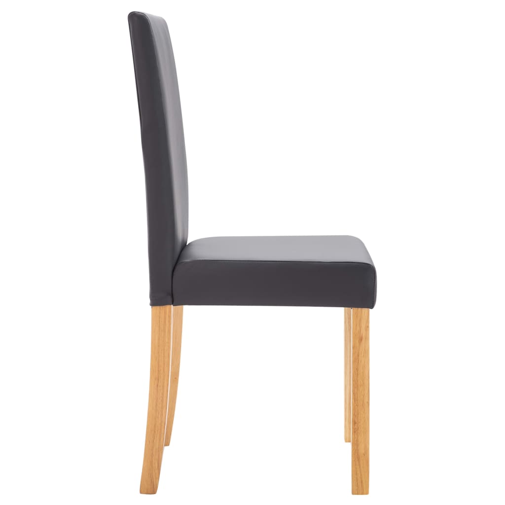 Dining Chairs 2 pcs Grey Faux Leather