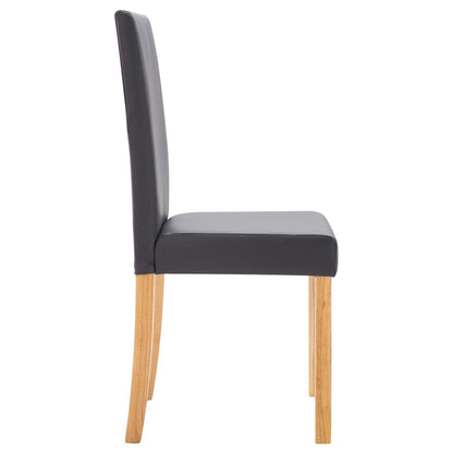 Dining Chairs 2 pcs Grey Faux Leather