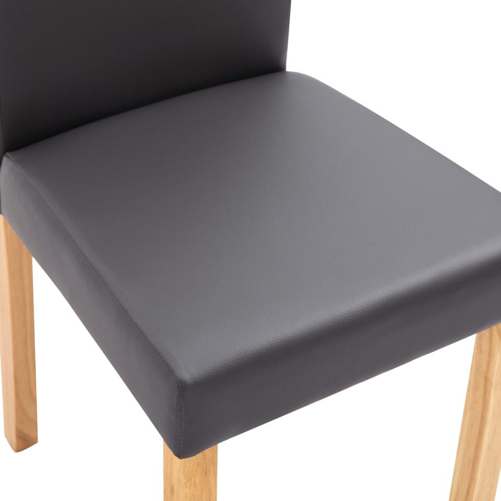 Dining Chairs 2 pcs Grey Faux Leather