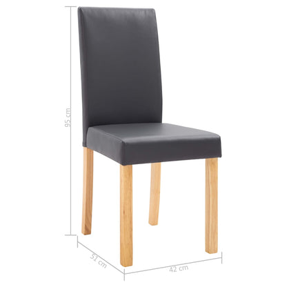 Dining Chairs 2 pcs Grey Faux Leather