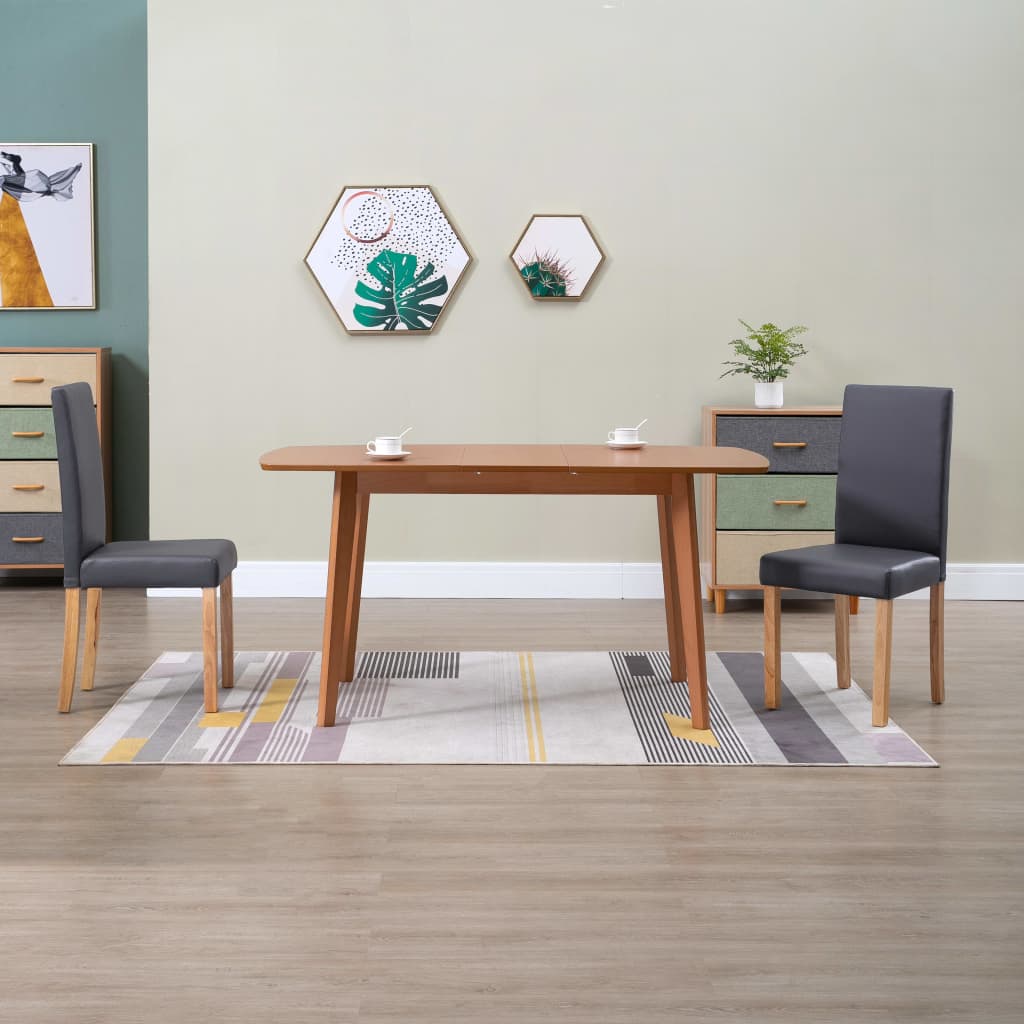 Dining Chairs 2 pcs Grey Faux Leather