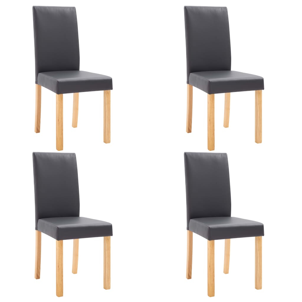 Dining Chairs 4 pcs Grey Faux Leather