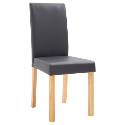 Dining Chairs 4 pcs Grey Faux Leather