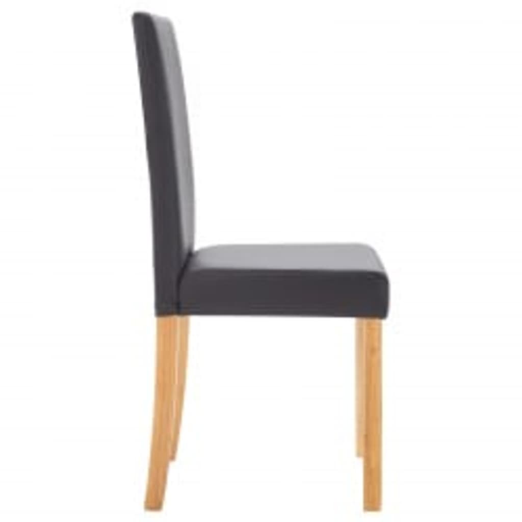 Dining Chairs 4 pcs Grey Faux Leather