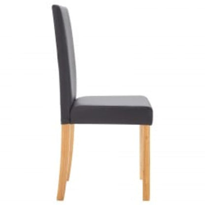 Dining Chairs 4 pcs Grey Faux Leather