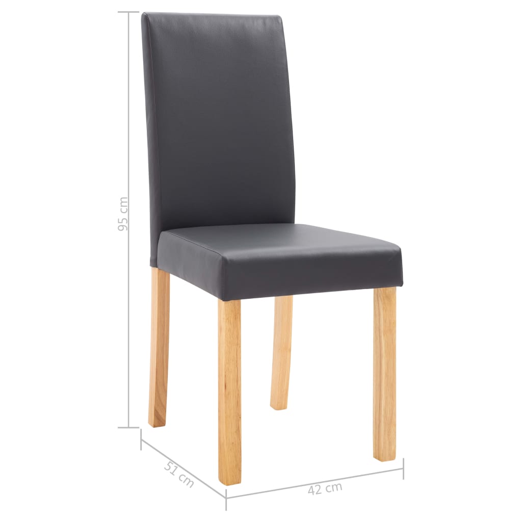 Dining Chairs 4 pcs Grey Faux Leather
