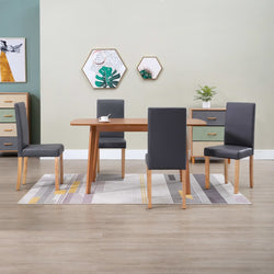 Dining Chairs 4 pcs Grey Faux Leather