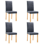 Dining Chairs 4 pcs faux Suede Leather -Grey