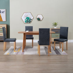 Dining Chairs 4 pcs Grey Faux Suede Leather