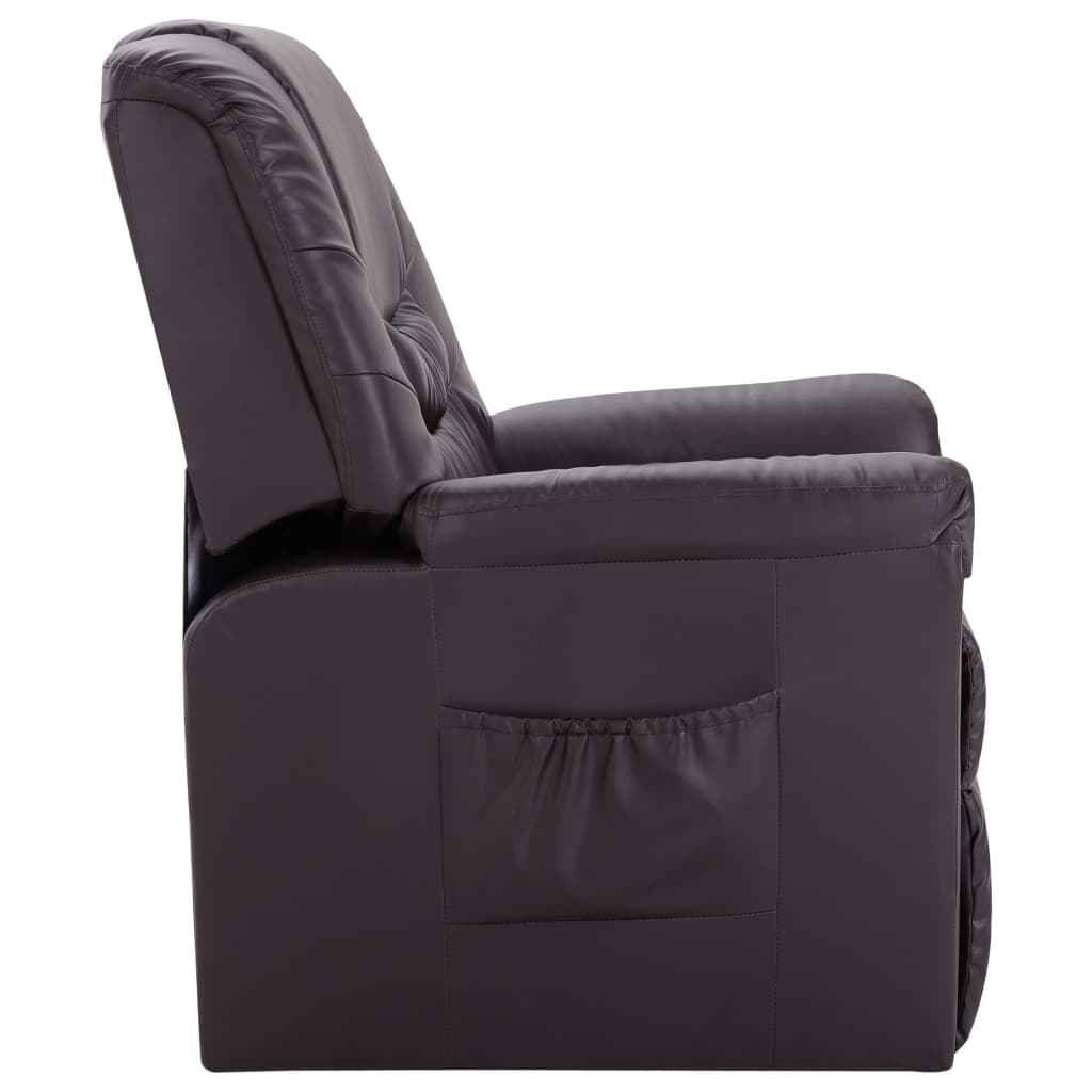 Reclining Chair Brown Faux Leather