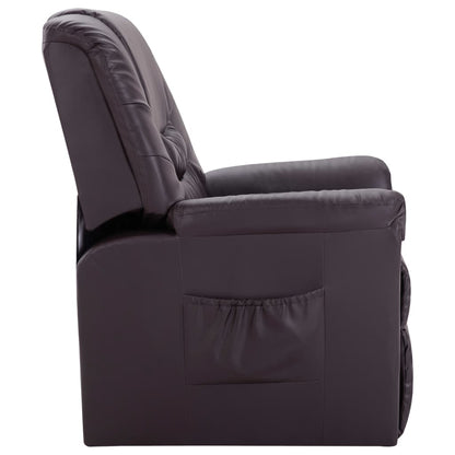 Reclining Chair Brown Faux Leather