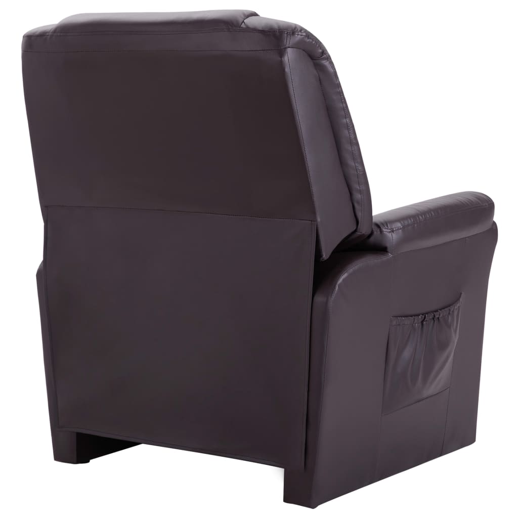 Reclining Chair Brown Faux Leather