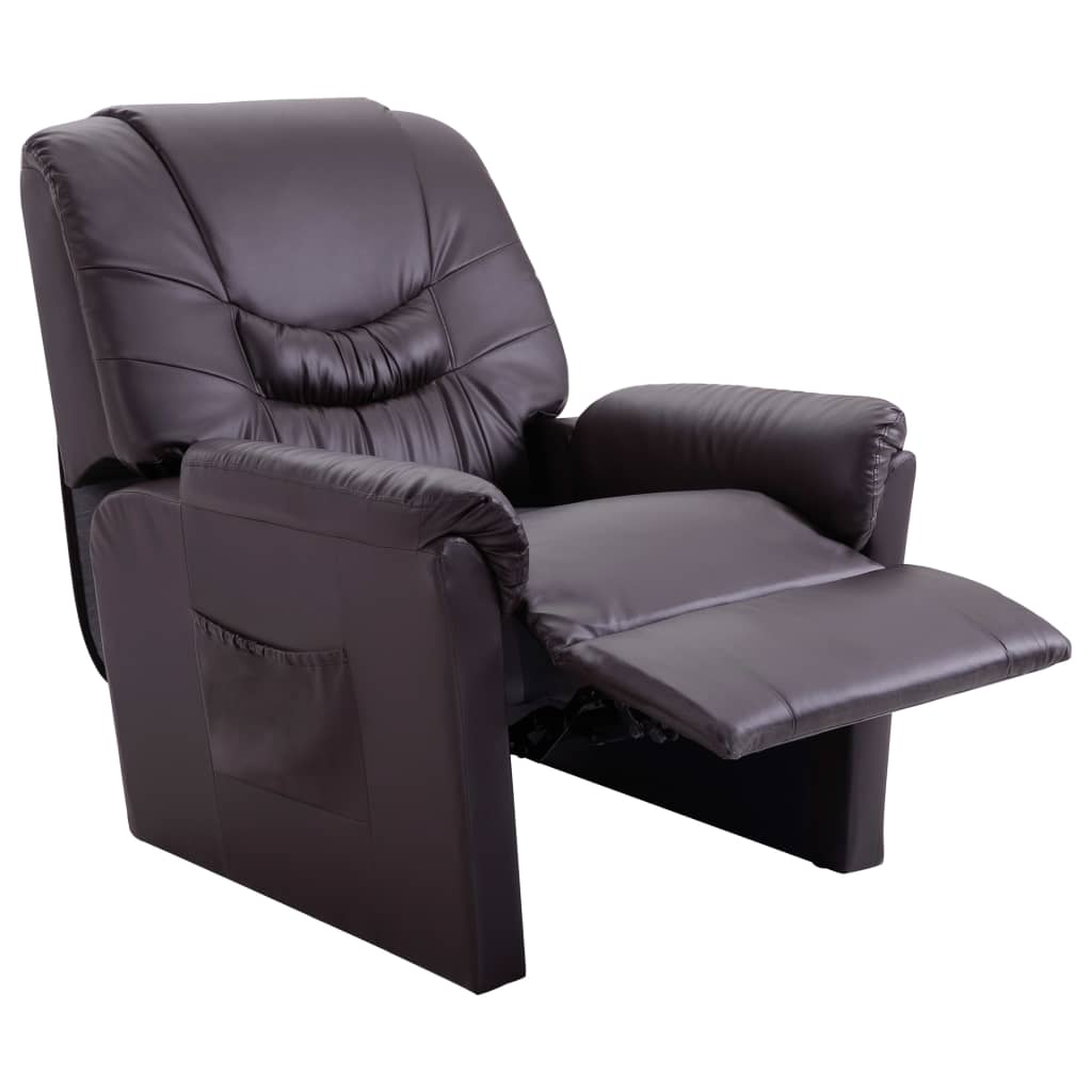 Reclining Chair Brown Faux Leather