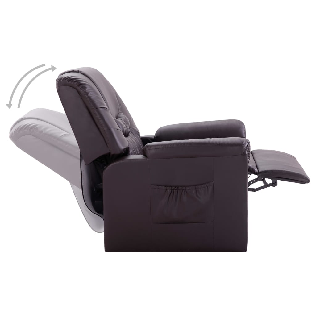 Reclining Chair Brown Faux Leather