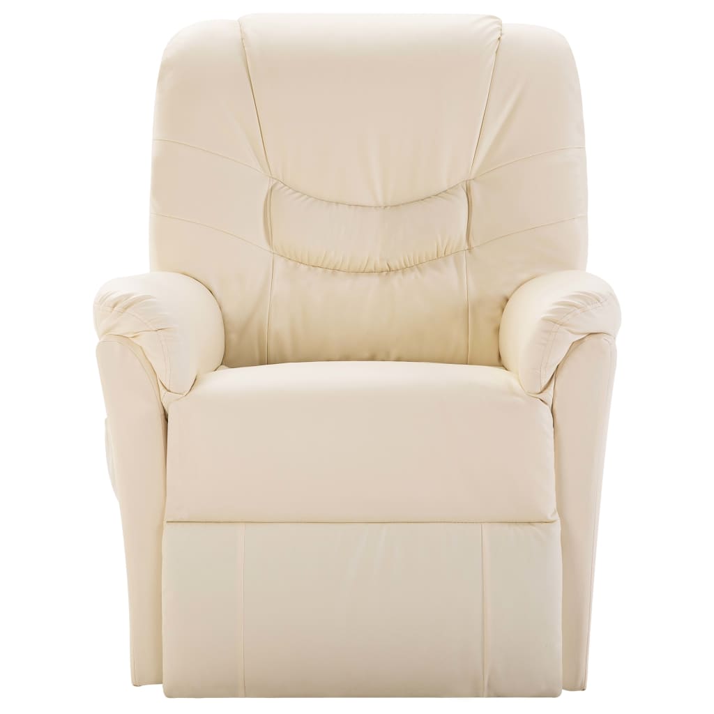 Reclining Chair Cream Faux Leather