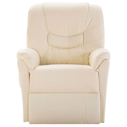 Reclining Chair Cream Faux Leather