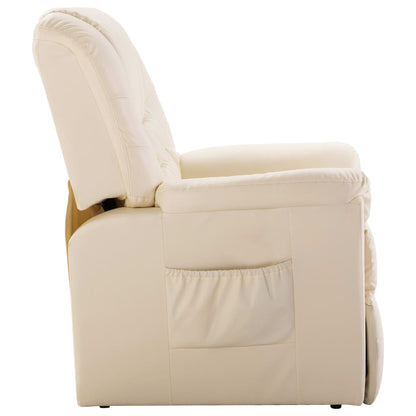 Reclining Chair Cream Faux Leather