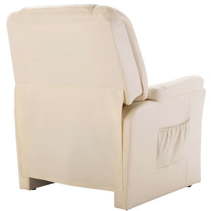 Reclining Chair Cream Faux Leather