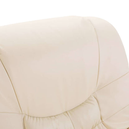 Reclining Chair Cream Faux Leather