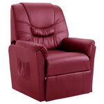 Reclining Chair Wine Red Leather