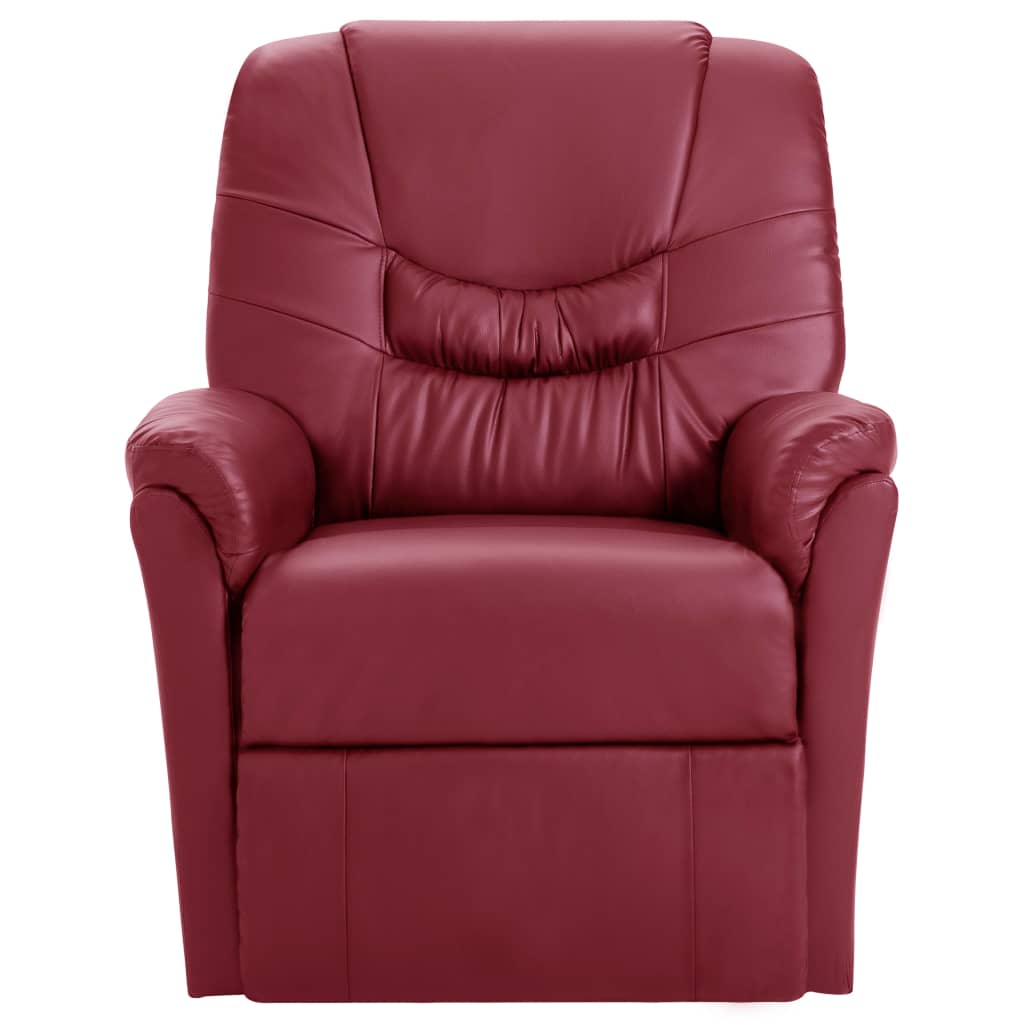 Reclining Chair Wine Red Faux Leather