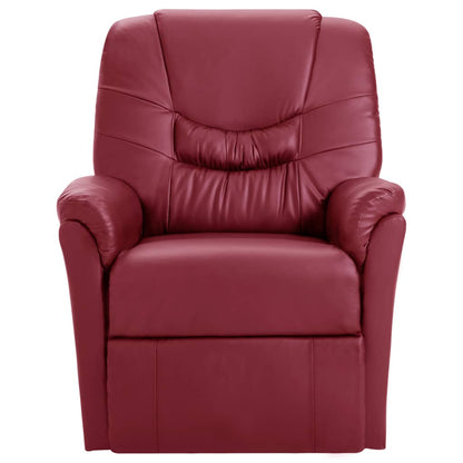 Reclining Chair Wine Red Faux Leather