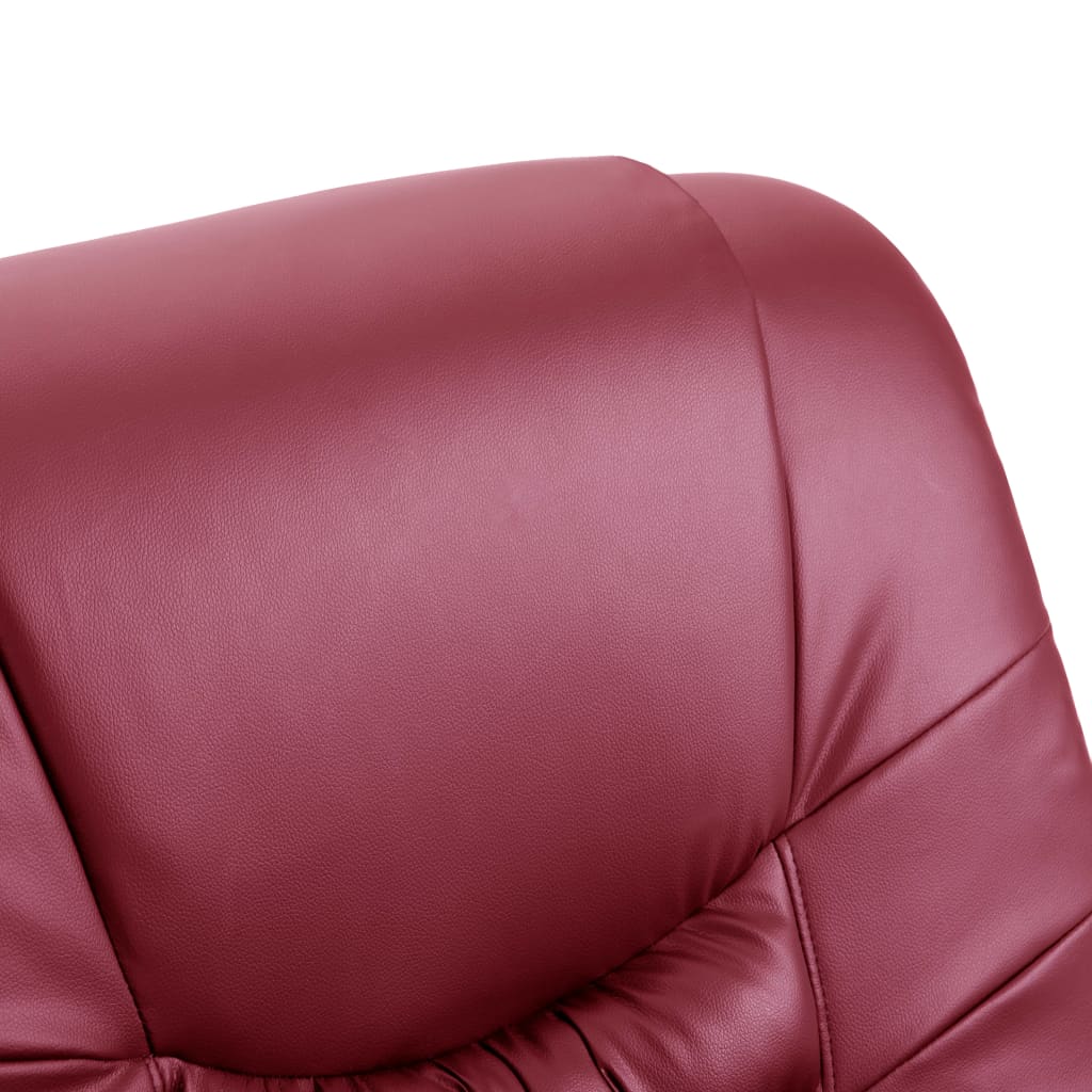 Reclining Chair Wine Red Faux Leather