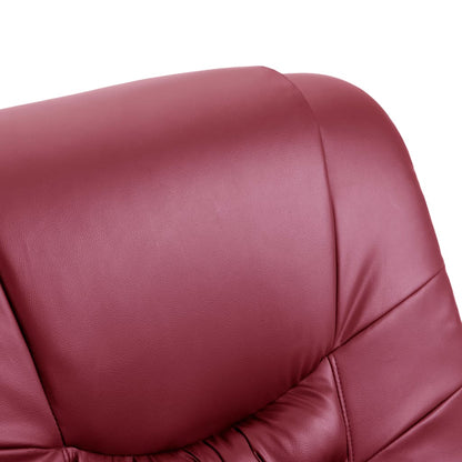 Reclining Chair Wine Red Faux Leather