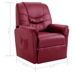 Reclining Chair Wine Red Leather