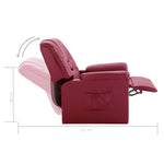 Reclining Chair Wine Red Leather