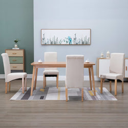 Dining Chairs 4 pcs Cream Fabric