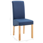 Dining Chairs 2 pcs Blue Fabric