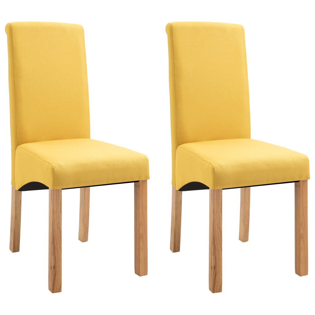 Dining Chairs 2 pcs Yellow Fabric