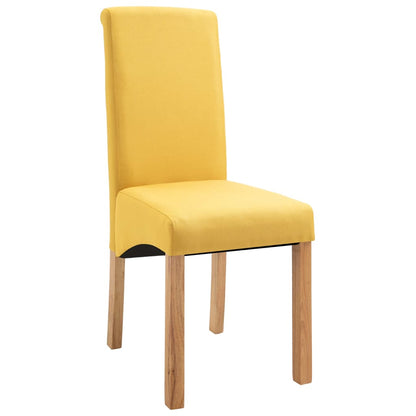 Dining Chairs 2 pcs Yellow Fabric