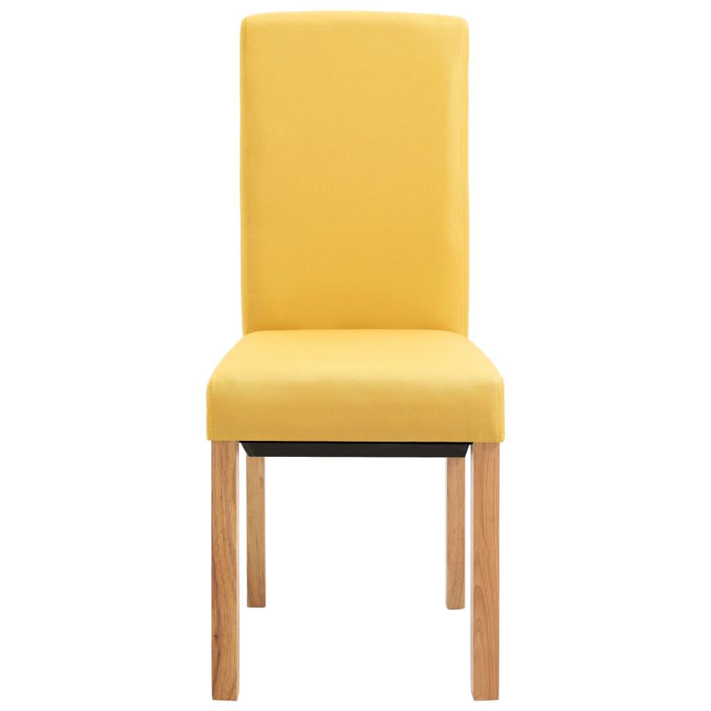 Dining Chairs 2 pcs Yellow Fabric