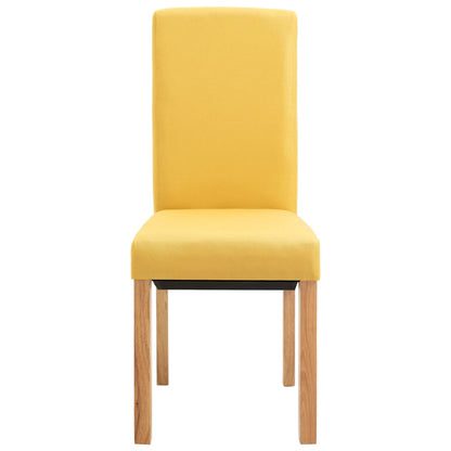 Dining Chairs 2 pcs Yellow Fabric