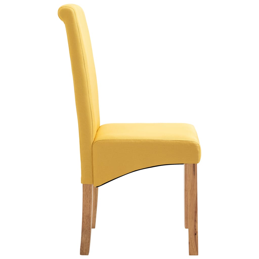 Dining Chairs 2 pcs Yellow Fabric