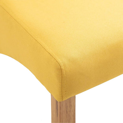 Dining Chairs 2 pcs Yellow Fabric