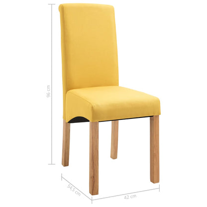 Dining Chairs 2 pcs Yellow Fabric
