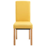 Dining Chairs 4 pcs Yellow Fabric