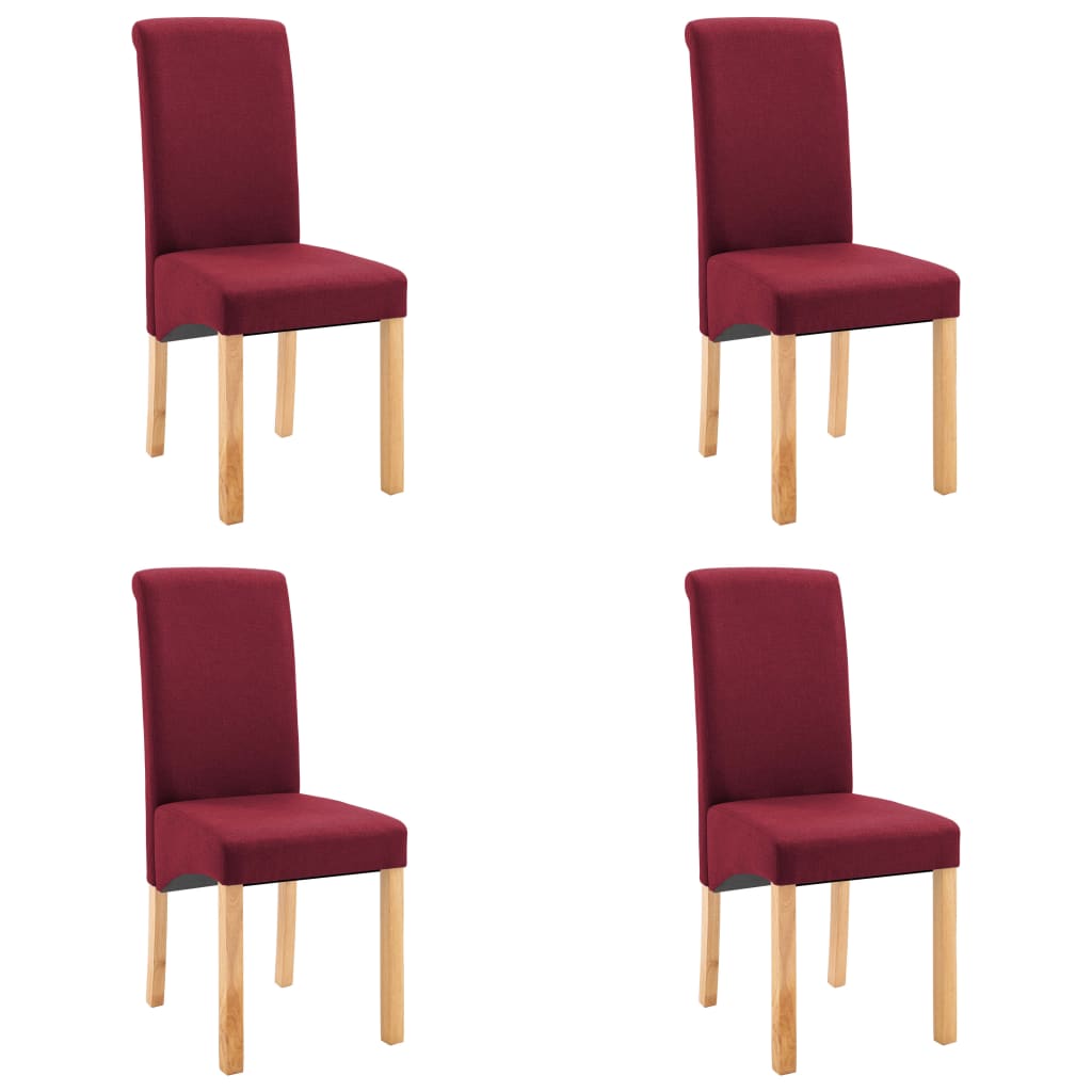 Dining Chairs 4 pcs Red Fabric